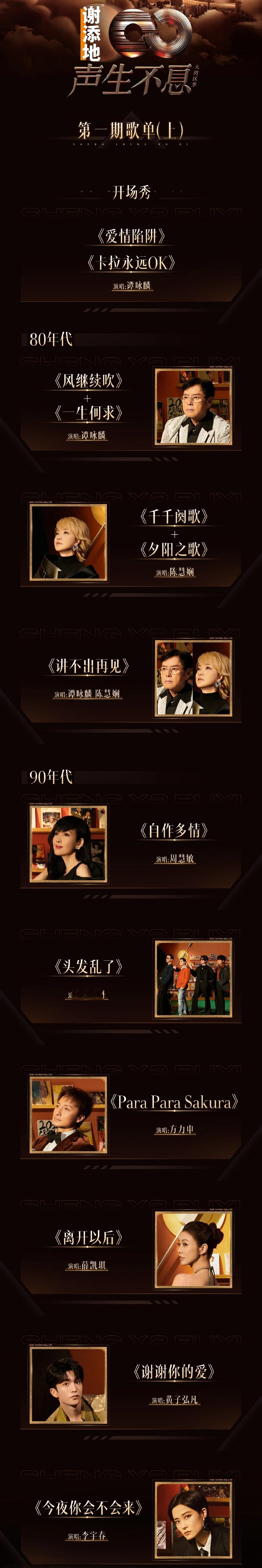 《声生不息大湾区季》第一期歌单开场秀：《爱情陷阱》《卡拉永远OK》谭咏麟80年代