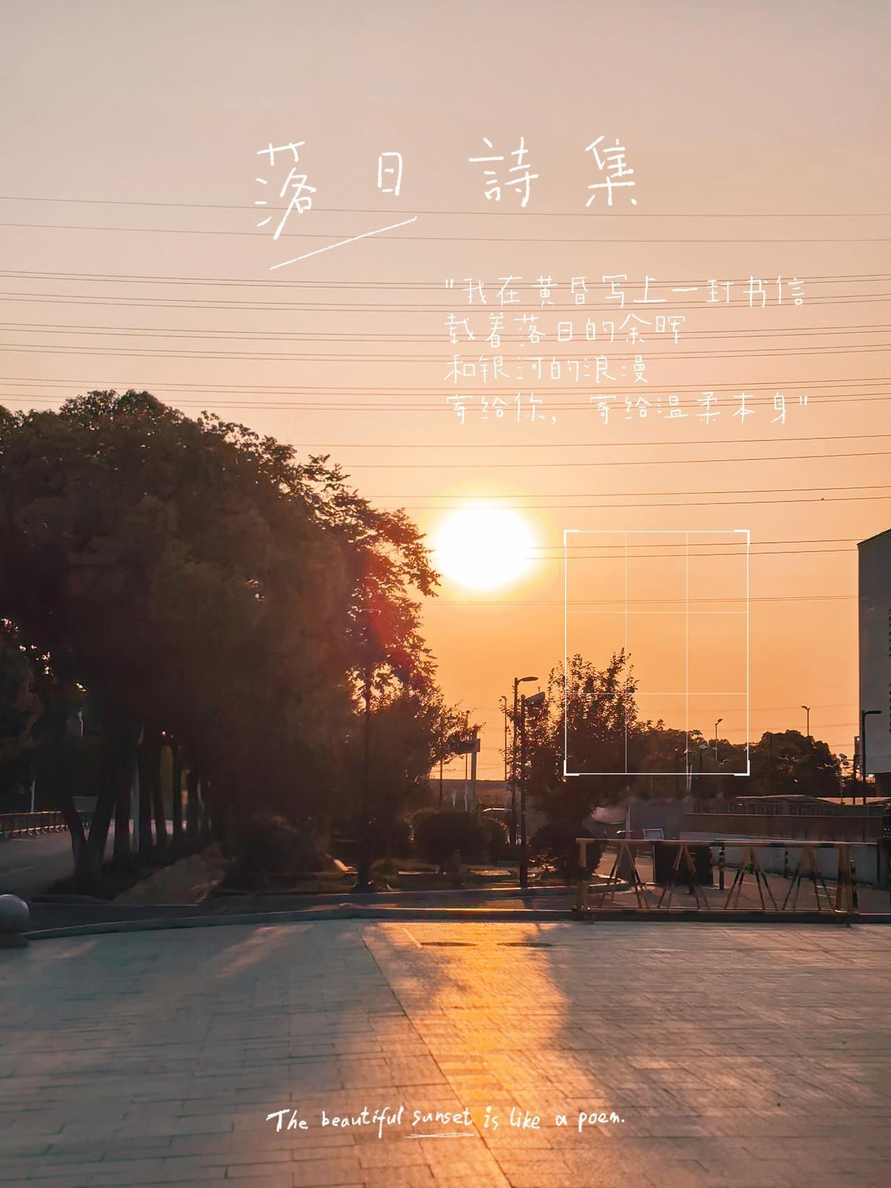 橘光漫过肩，
黄昏把烦恼揉软了。