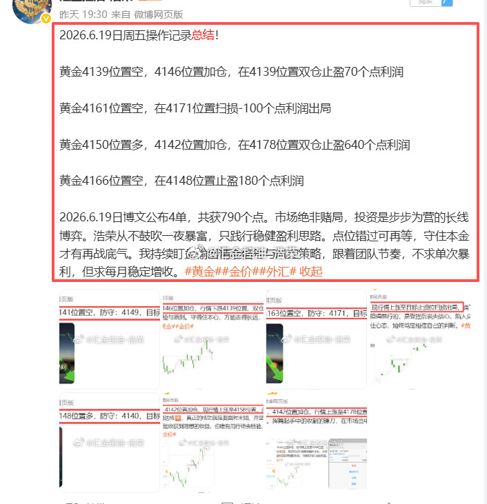 周总结2026.6.15—2026.6.19（屏蔽了重发）周内共公布23单交易策