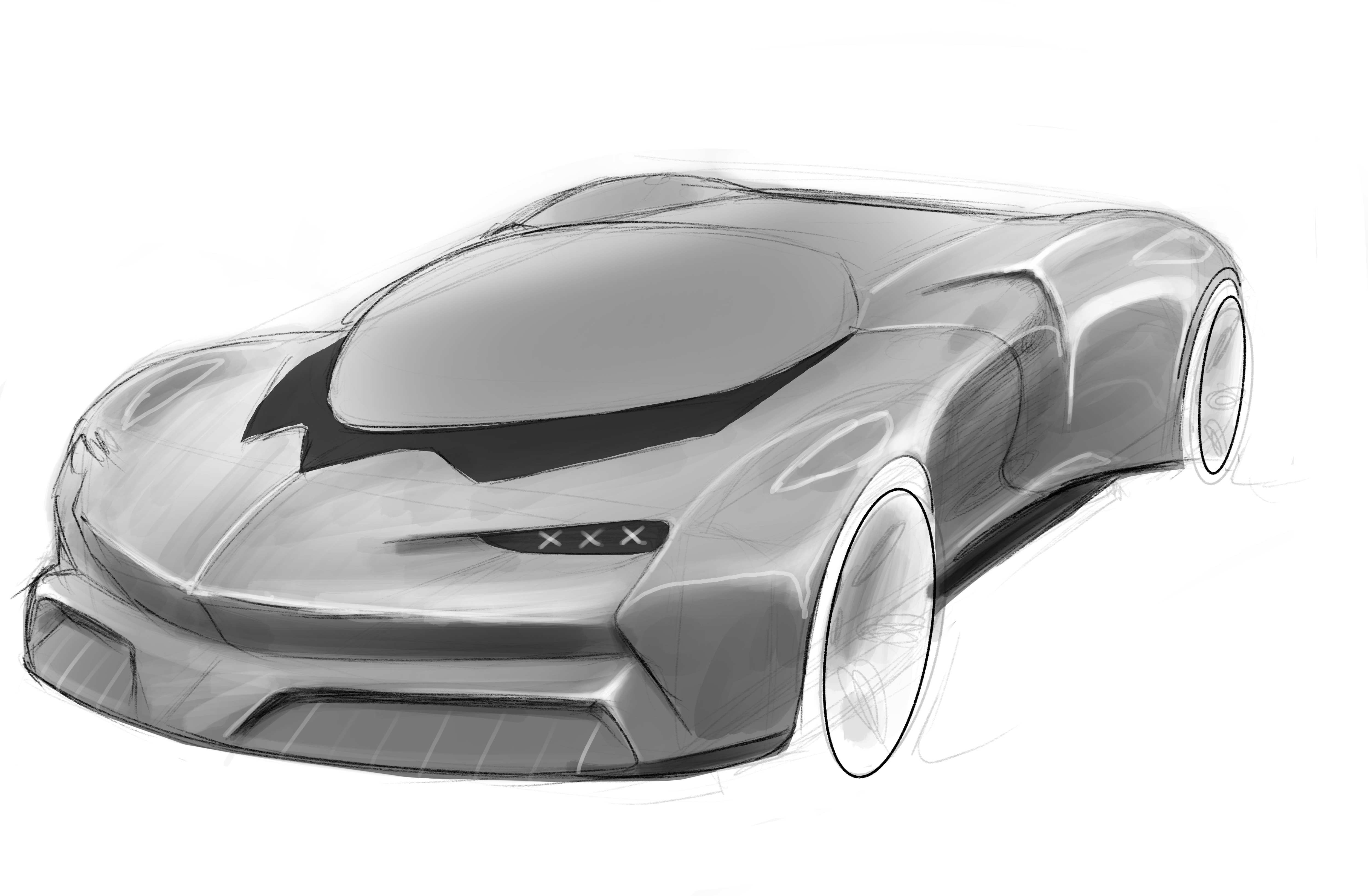 从手绘到渲染[哈哈]今天坐飞机的作业我与汽车的日常 ​​​