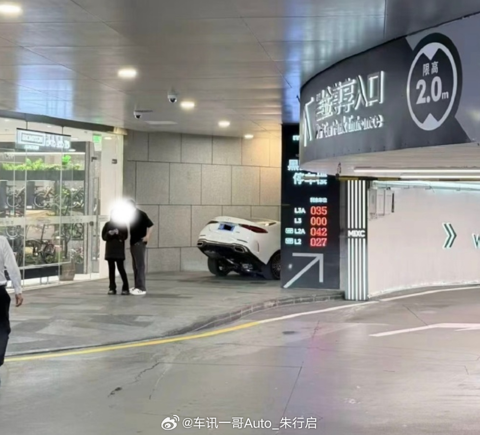 奔驰车主这车开的实惨不知道为啥没看到停车场的路标
