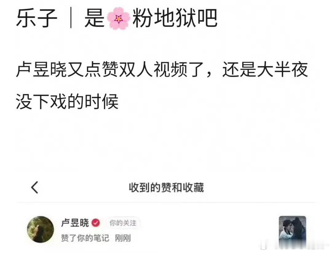 网友发现，卢昱晓又点赞了和檀健次双人cp向的视频