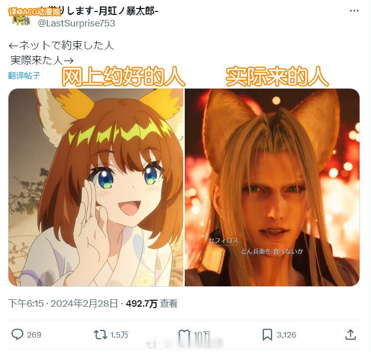 网上约好的人 vs 实际来的人[doge] ​​​