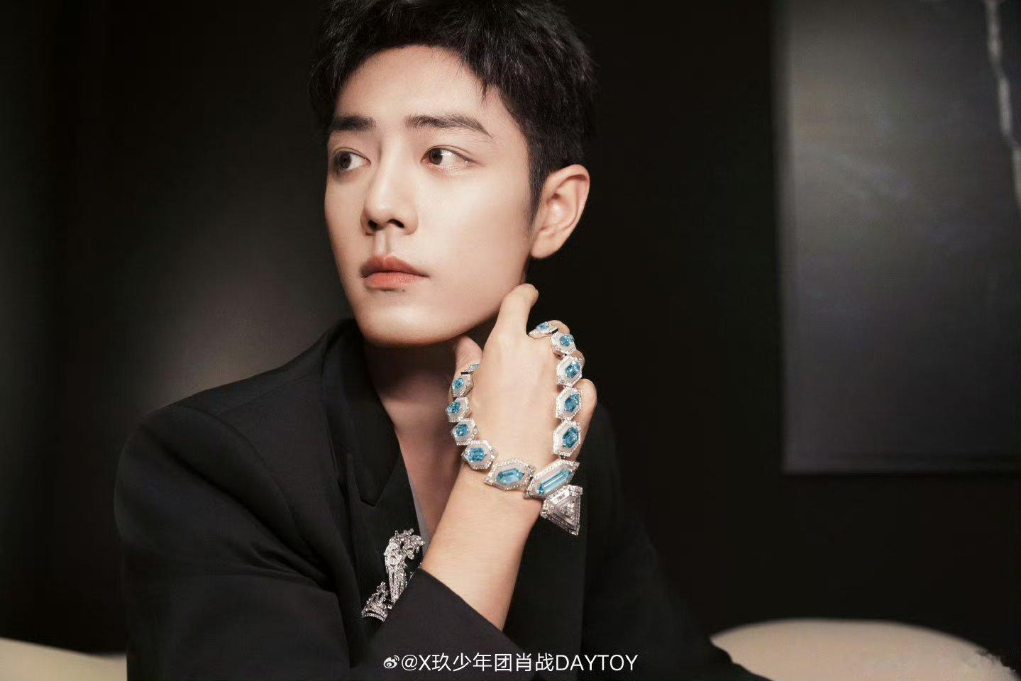 #肖战宝诗龙胸针465万##肖战戴的宝诗龙胸针465万##肖战蓝色冰川高珠#把最