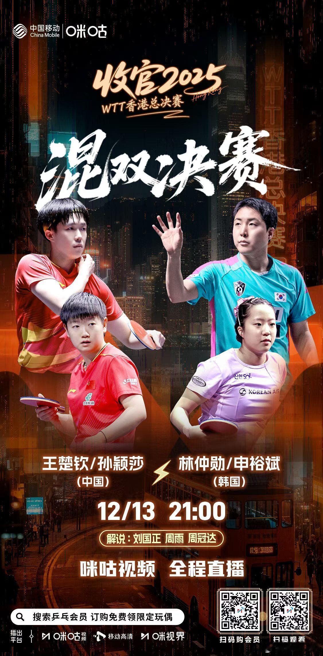 wtt香港总决赛2025 12.13 