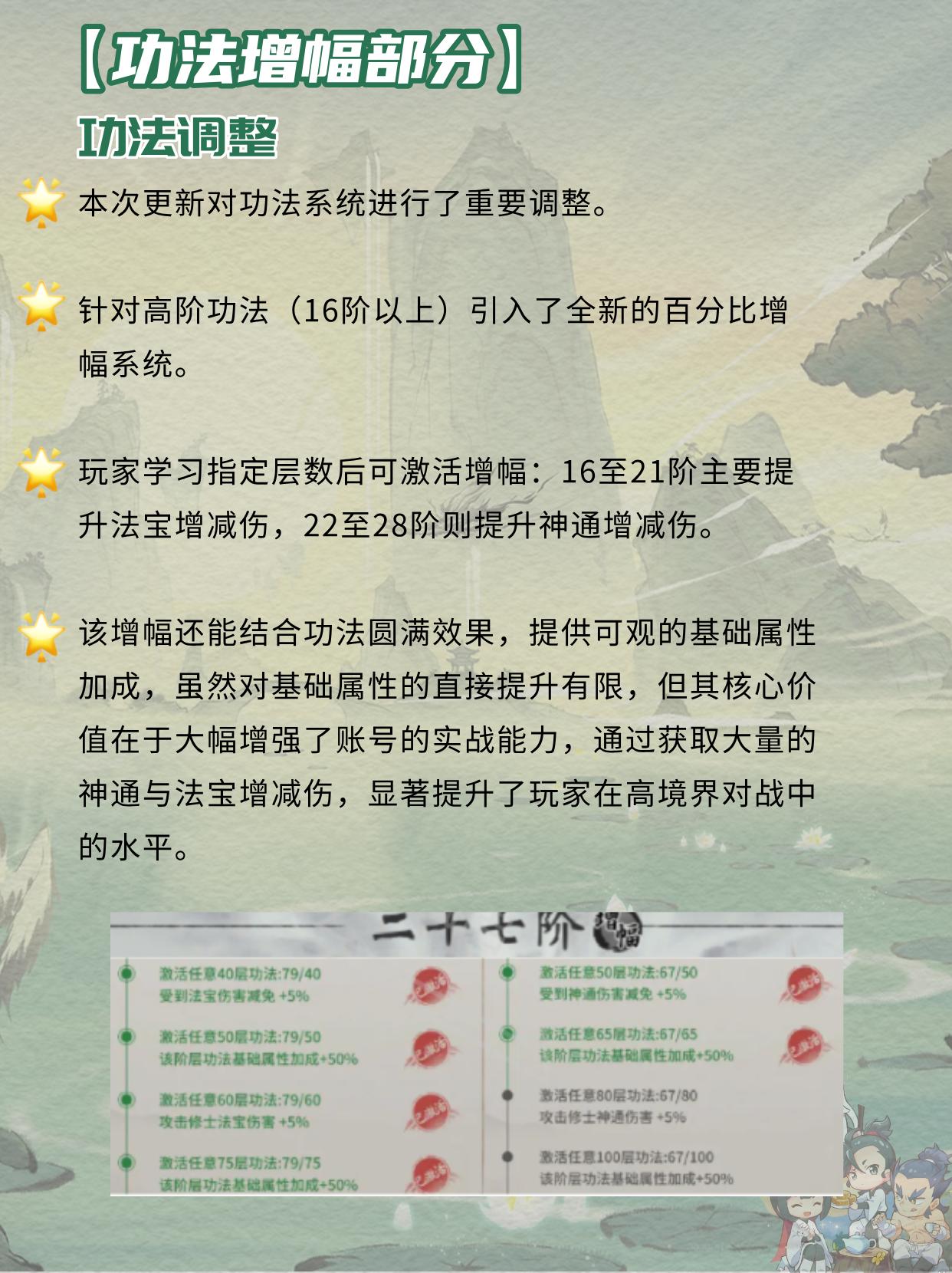 新系统功法调整了哪些？。（作者：风语）