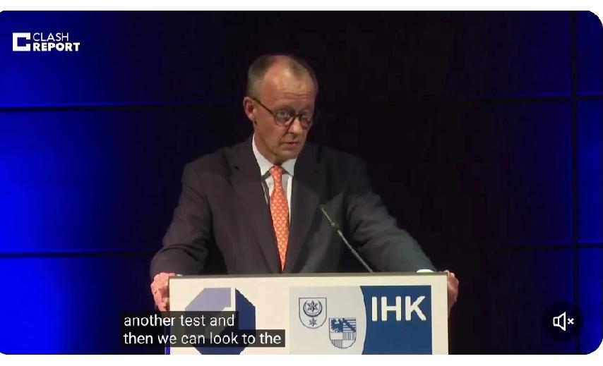 1月15号，在德国哈勒举办的一场新年招待会上，历来主张对俄罗斯强硬的德国总理默茨