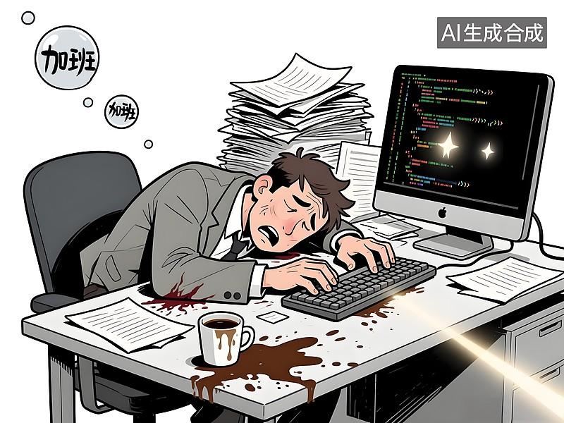 前阵子刷到32岁互联网大厂员工加班到凌晨三点，直接在工位上猝死的新闻，电脑屏幕还