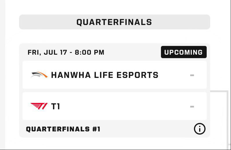 EWC 赛程 BO37.17 19:00 HLE vs T1 