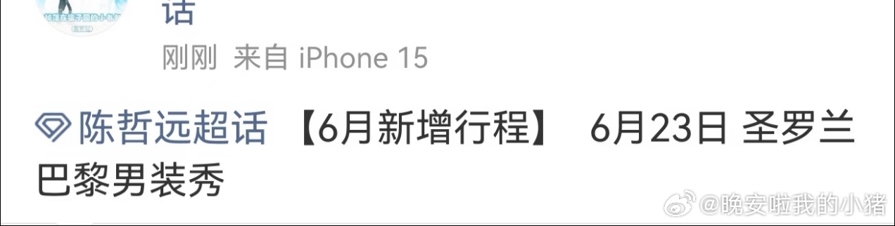 陈哲远将参加巴黎时装周 