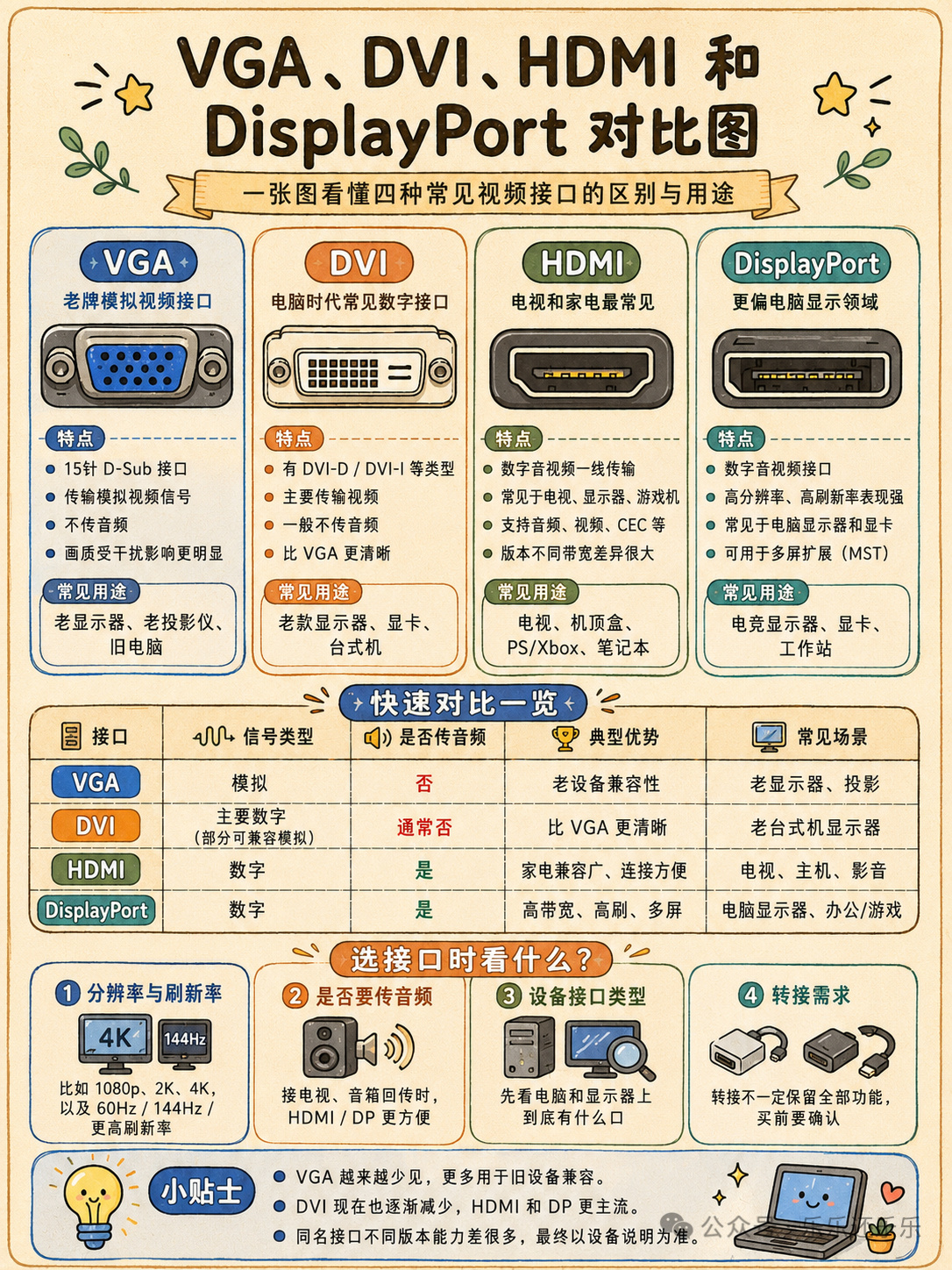 速通各种接口，买线不踩雷、插线不尴尬👇各种接口傻傻分不清？！同样的Type-C