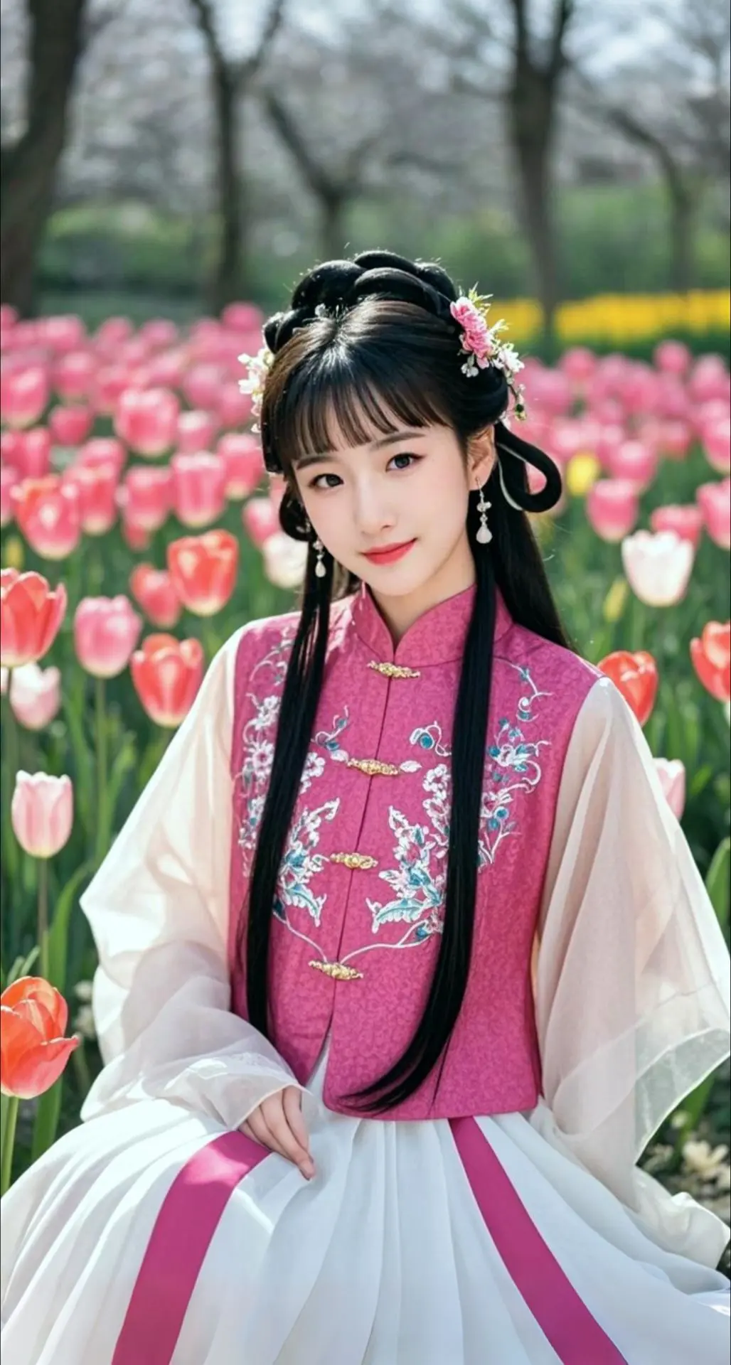 AI扩图 AI花漾佳人