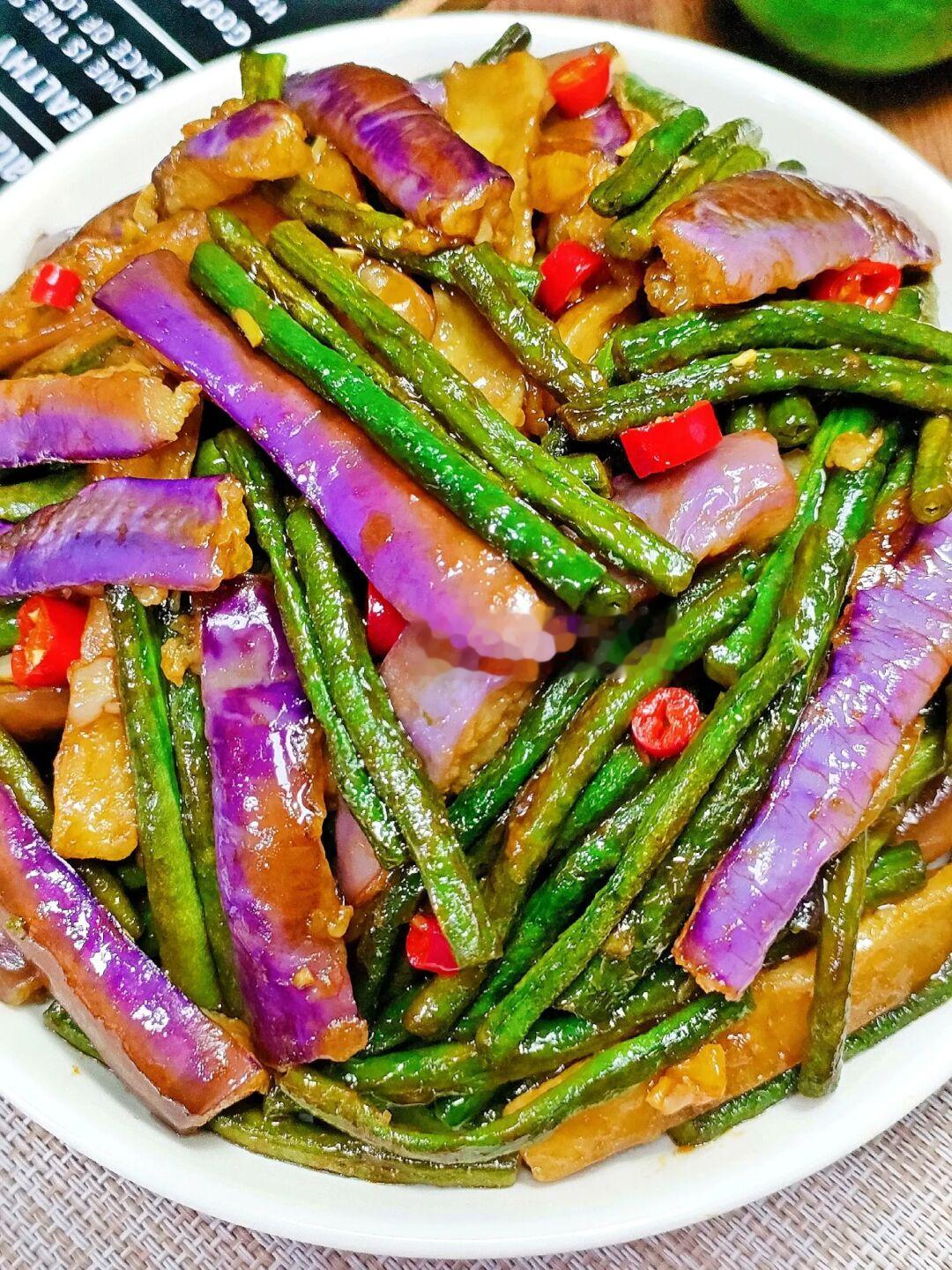 巨下饭的豆角烧茄子，给肉都不换‼️