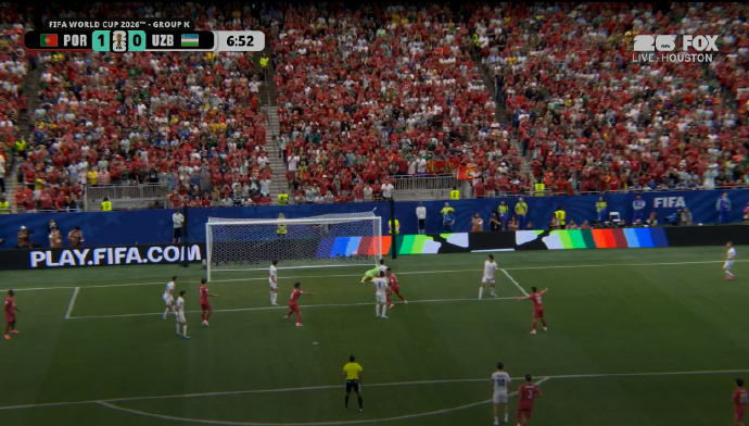 2026国际足协世界杯 小组赛K组葡萄牙对阵乌兹别克斯坦BO1，2:0，感觉今天