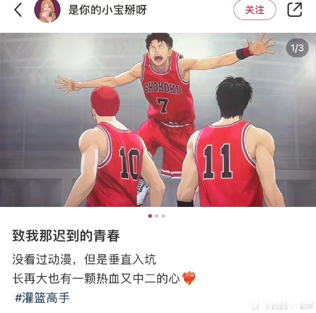 #灌篮高手无限制入坑#灌篮高手陪伴我们成长，这部动漫不仅让我们了解到了篮球这项运