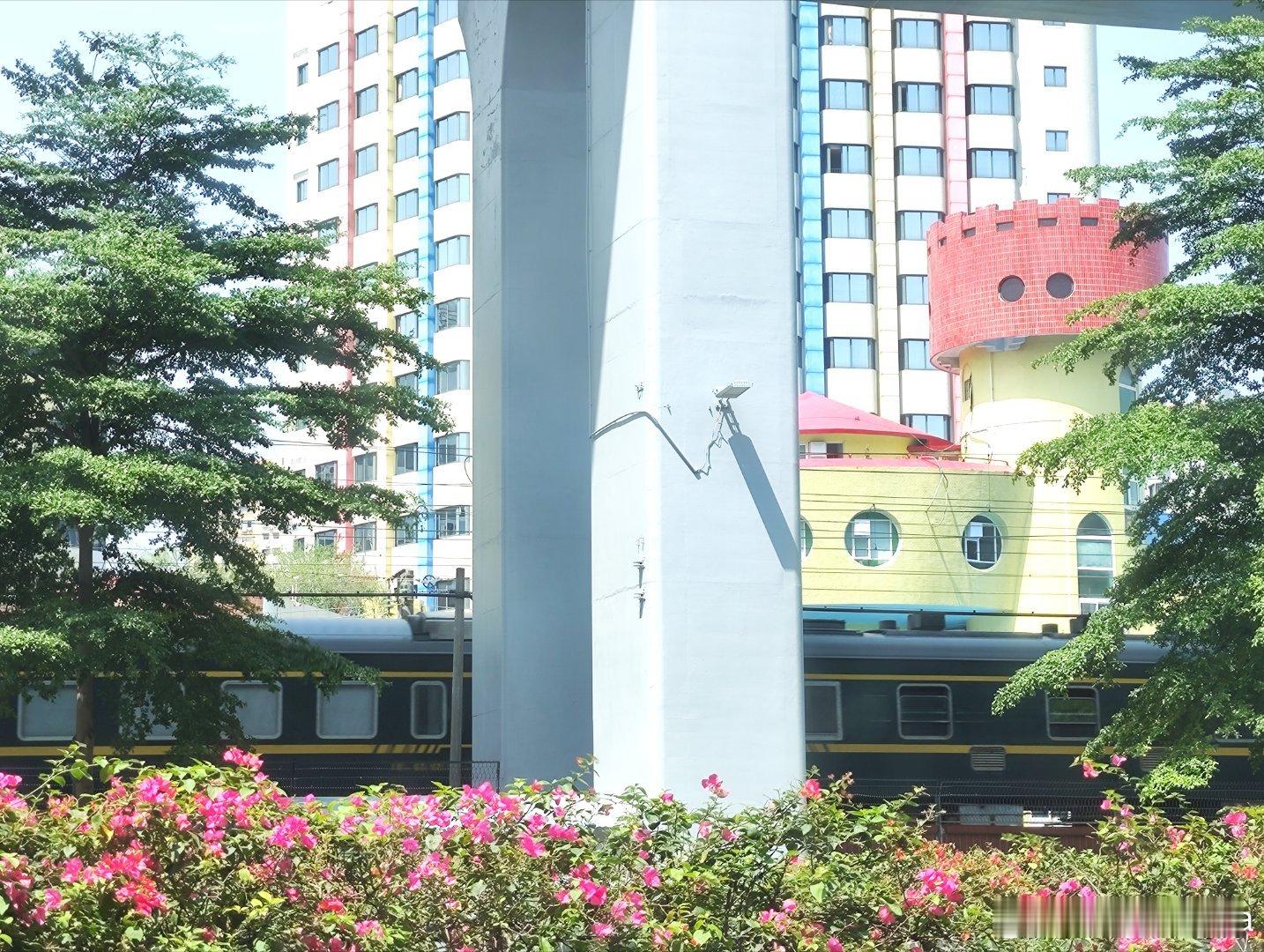 下午闲时才有绿皮火车经过广州站，下午忙时都是动车高铁往来广州站，2~7分钟一趟。