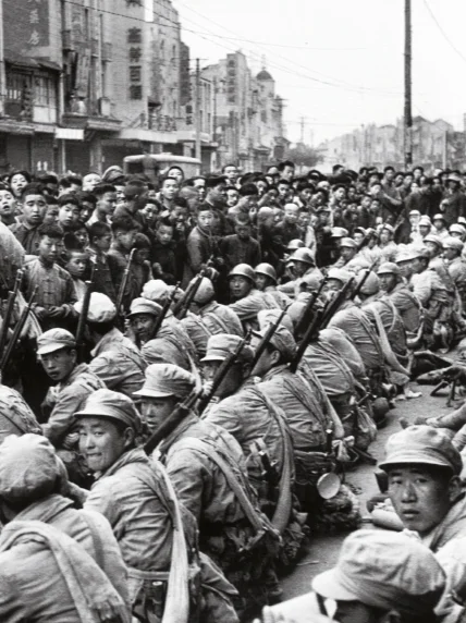 图1：1949年4月21日晨，中国人民解放军第二、第三野战军全线发起渡...