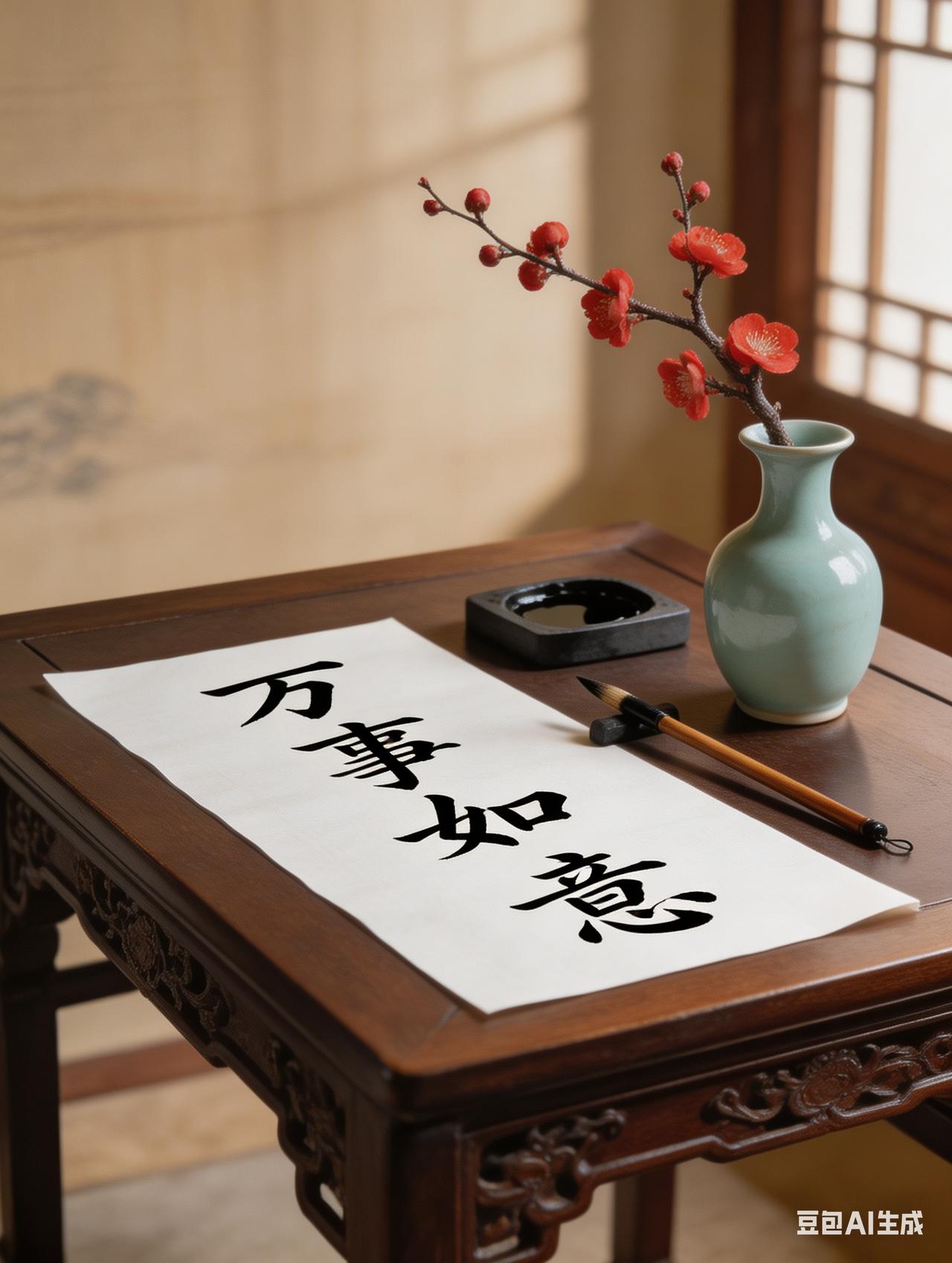 别犹豫，写下“万事如意”。
这不是一句祝福，而是心舟自渡。

拂去心尘，放下过往