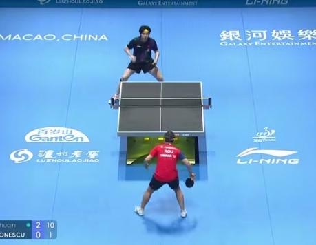 3月31日澳门世界杯男单小组赛，王楚钦对阵约内斯库，全程火力拉满直落三局，以11