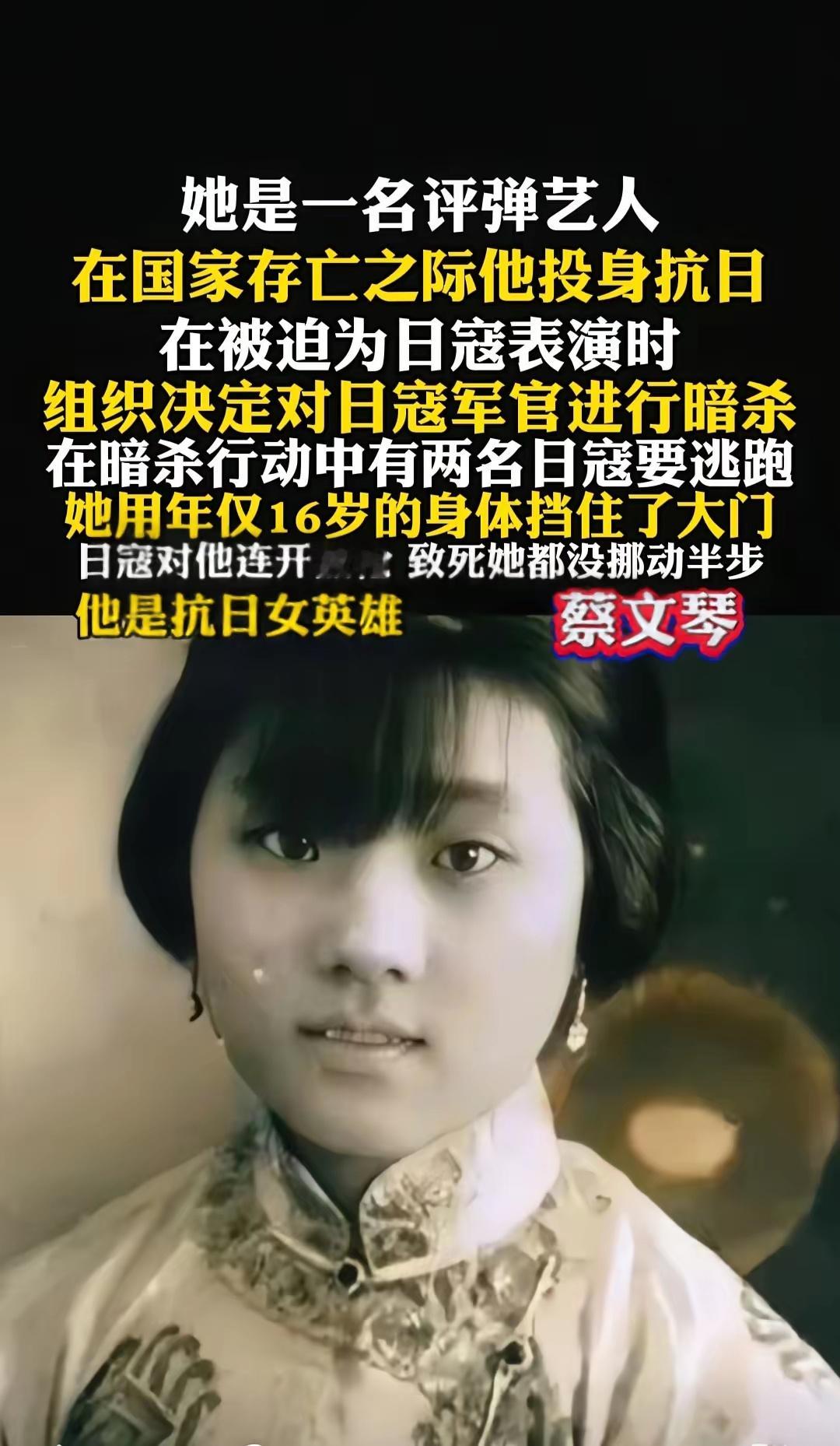 她是一名评弹艺人在国家存亡之际在被迫为日寇表演时组织决定对日寇军官进行暗杀在暗杀