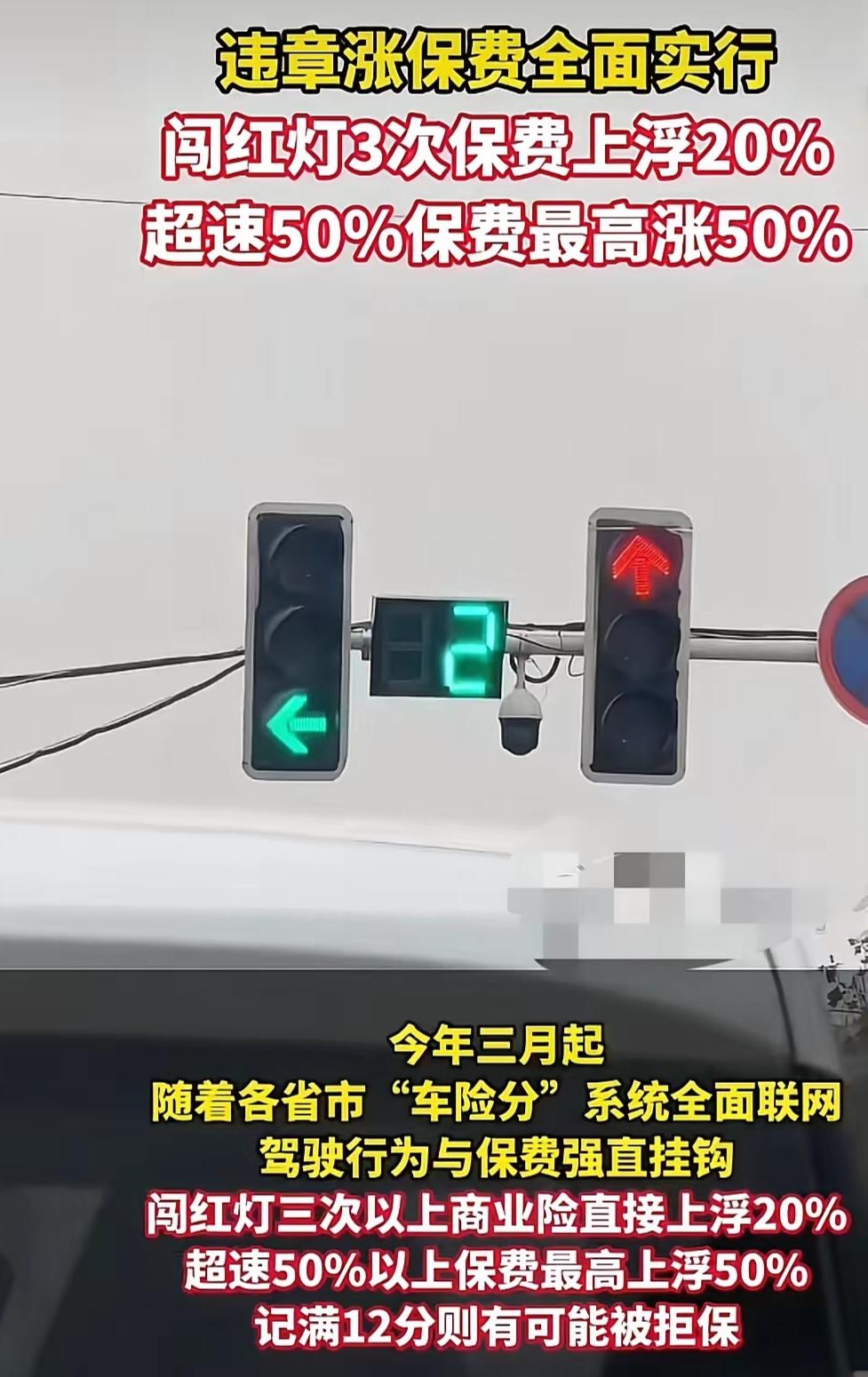 各位车主注意了！违章涨保费政策已经全面实施，你的交通违法行为，将不再是单纯的扣分