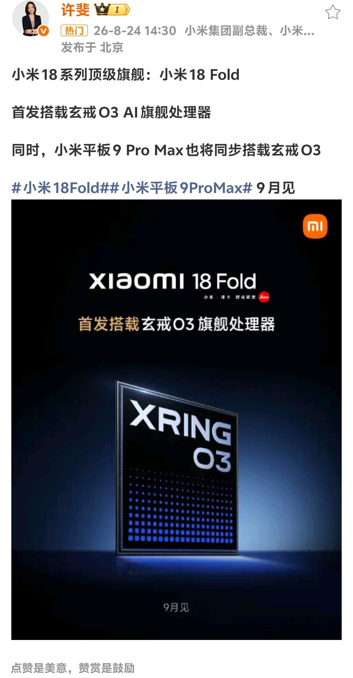 挺有意思的，小米首款阔折叠屏手机被纳入了小米 18 系列，正式命名为小米 18 