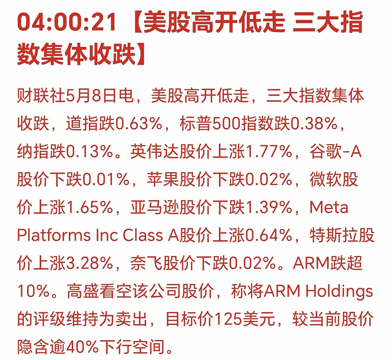 美国三大股指全部收跌！这是轻微的下跌，不用担心。英伟达还在新高，美国科技股太高了