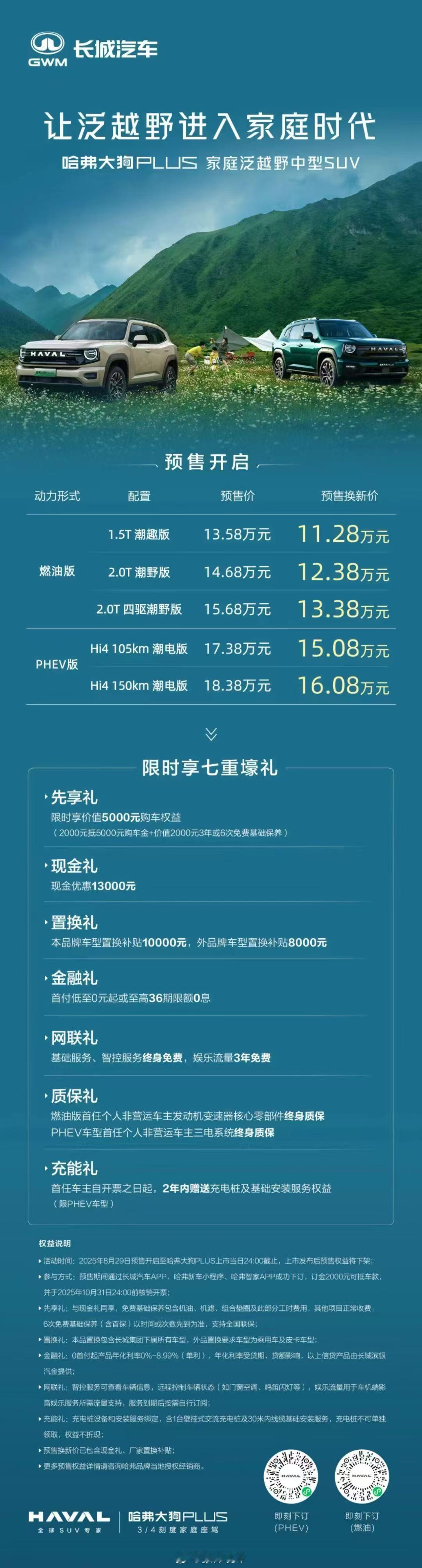 家有四驱热爱直达哈弗大狗PLUS开启预售预售换新价11.28万元起即刻开启全家野