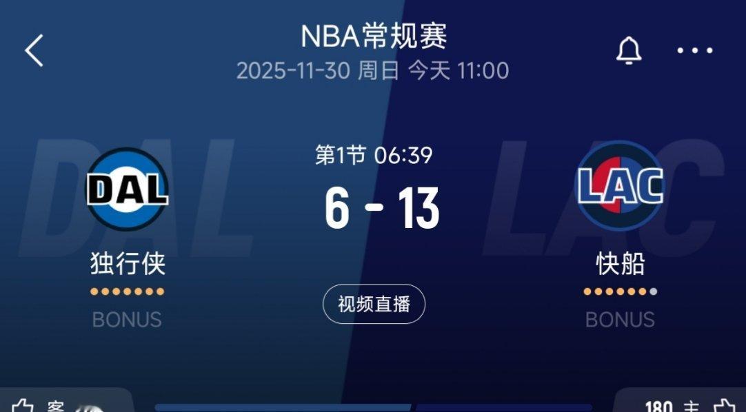 进入暂停，快船领先7分！独行侠vs快船