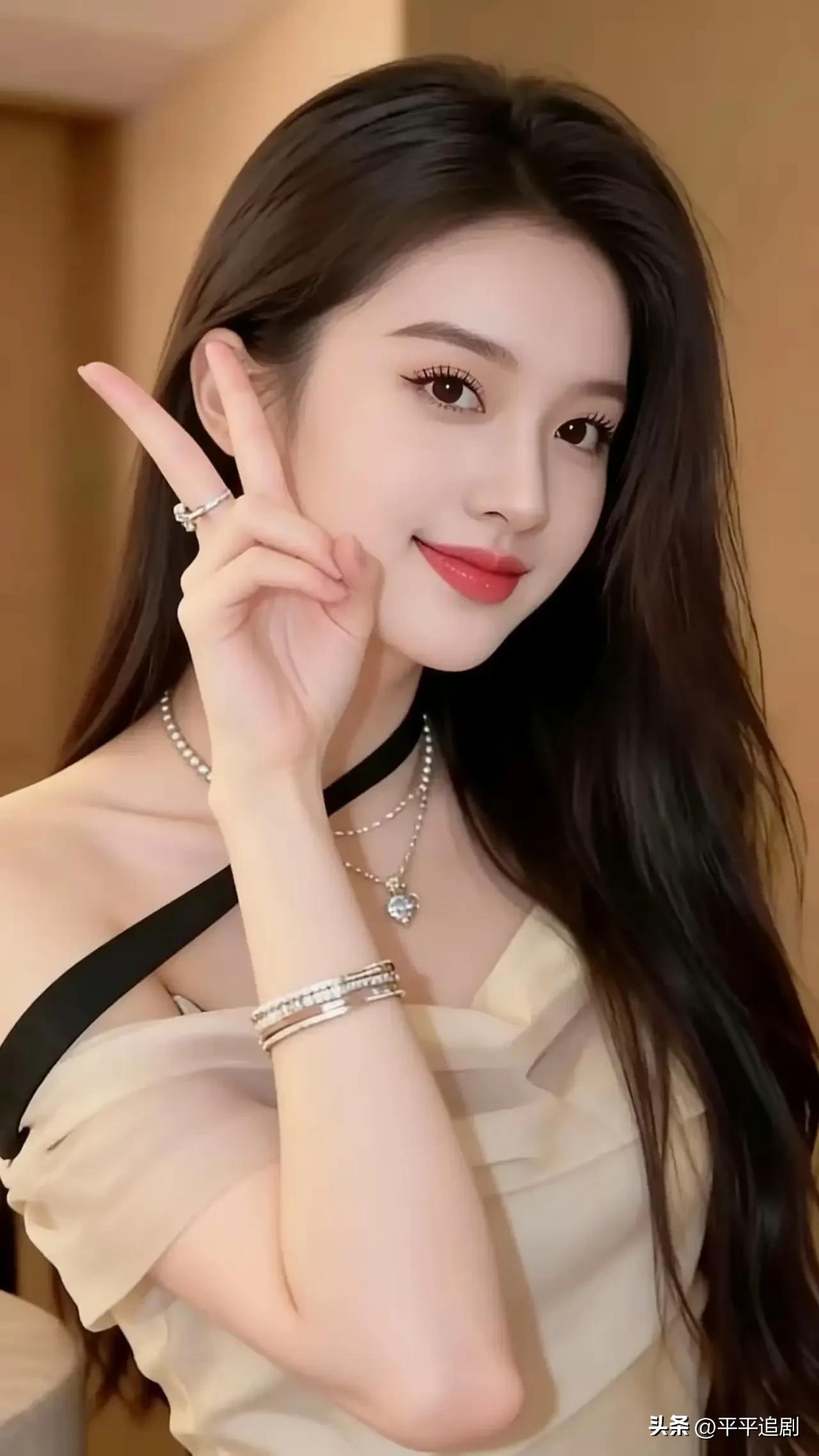 什么年龄段的女人最有女人味?
比耶的手势藏着少女的俏皮，精致的配饰点缀着温柔。