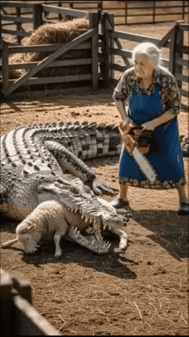 古有武松打虎现有老妇大战鳄鱼～