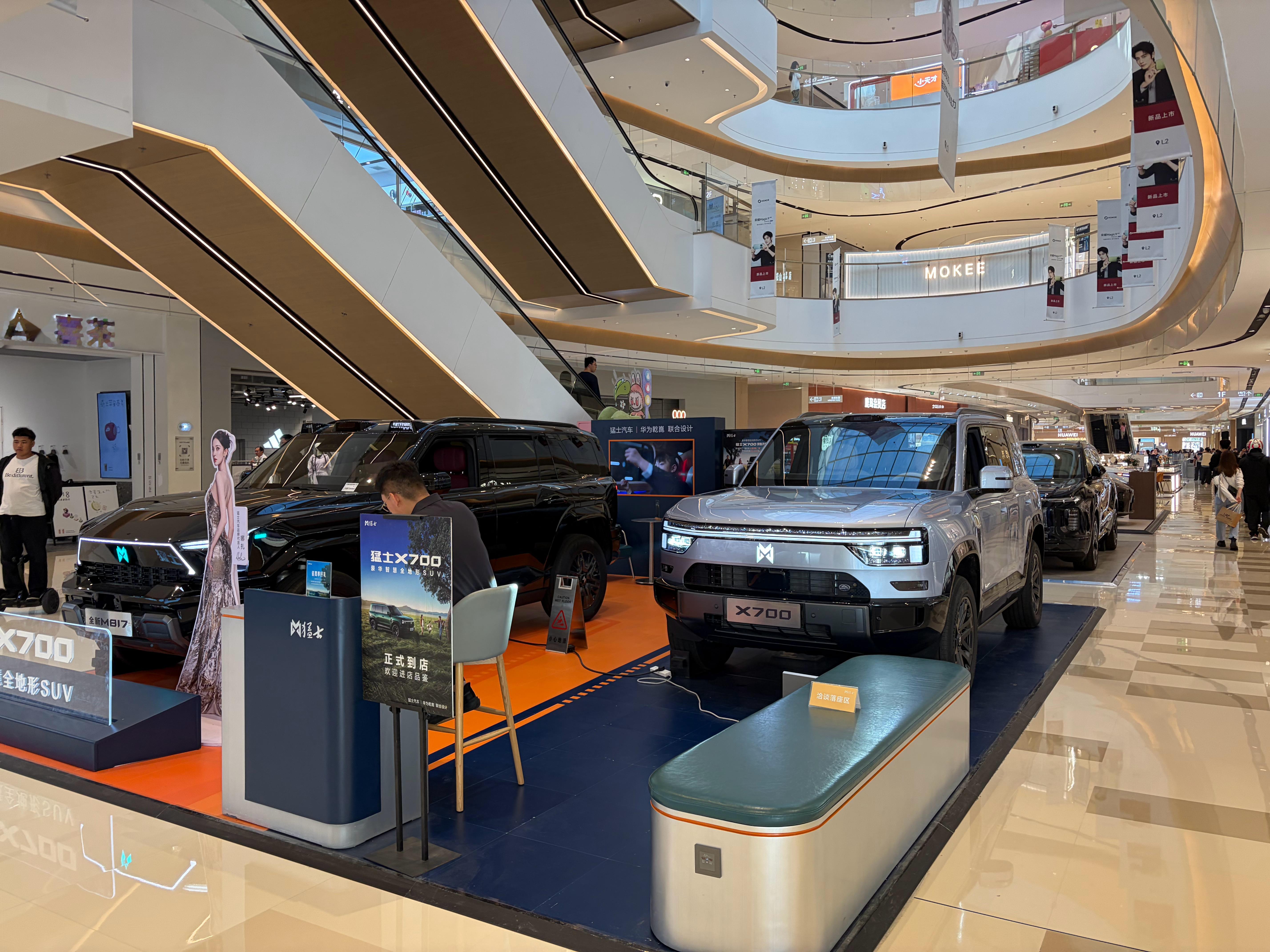以前商场一楼中厅好位置全是金店和首饰，现在全是新能源车 ​​​