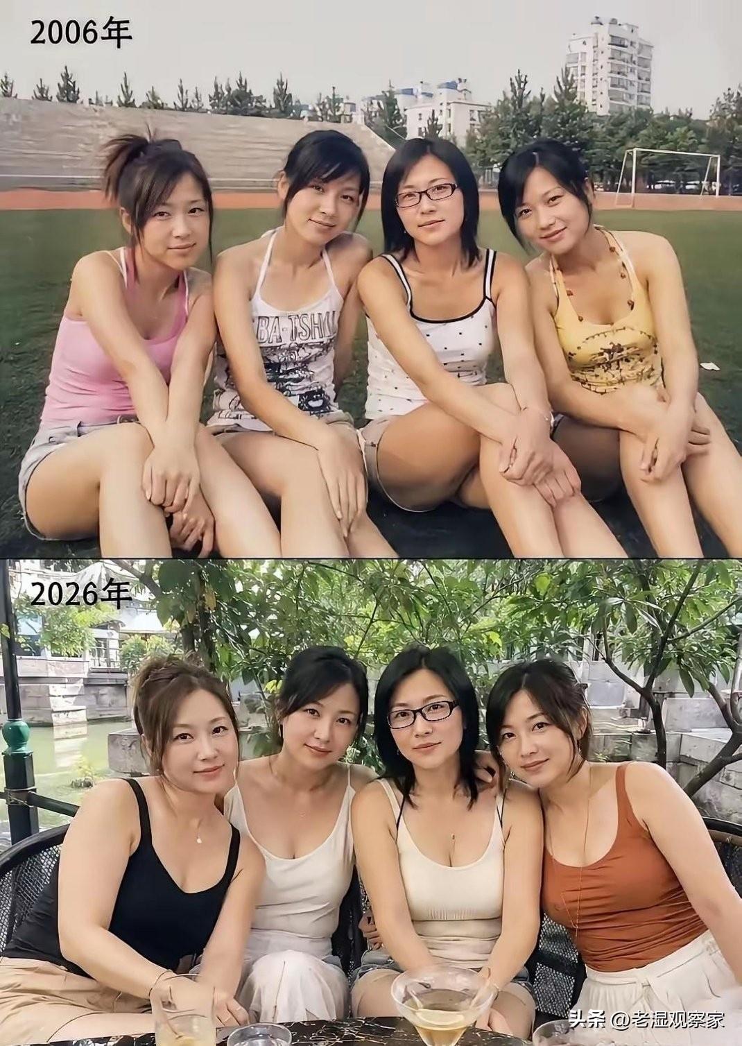 20年前，年少青春，20年后，风韵犹存