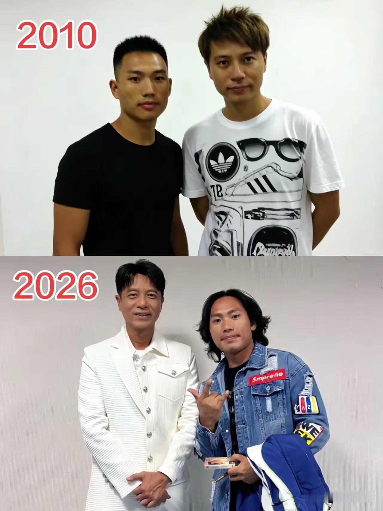 看到这张照片，瞬感人生很奇妙！原来他俩2010合照过，16年后再次合照，路人甲帮