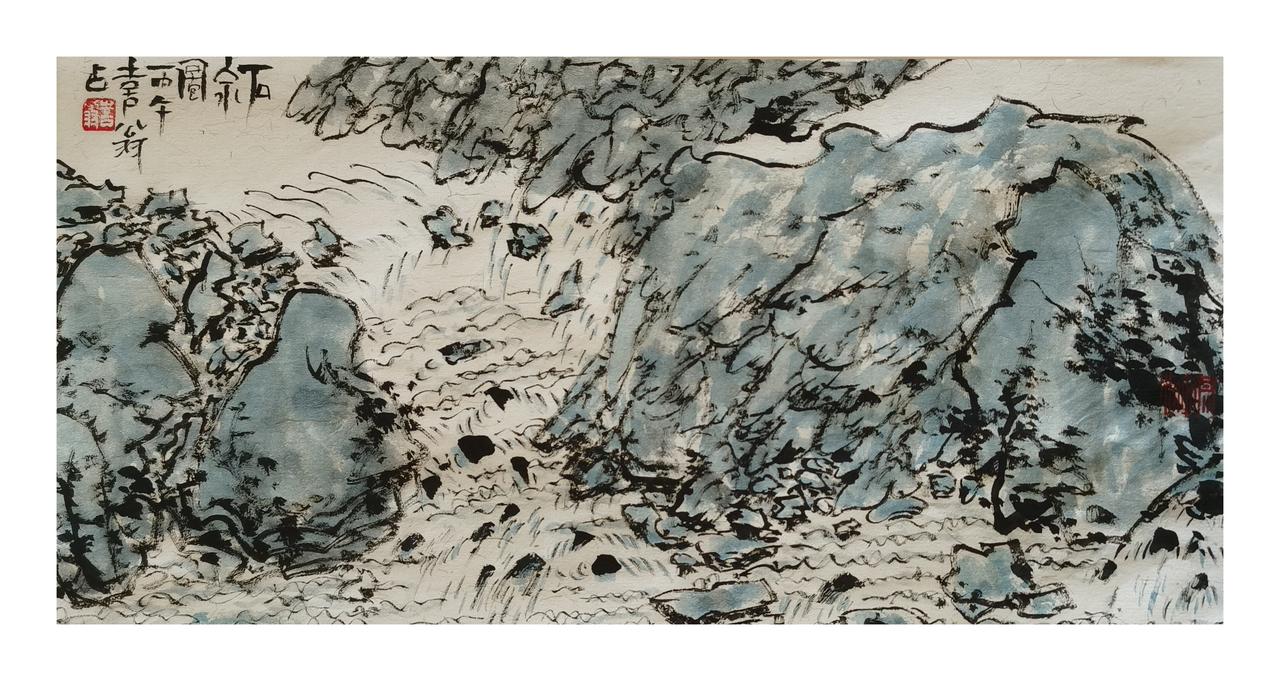 中国画《石泉图》
中国画山风景 水墨山图 山水墨画扇骨 你喜欢中国的山水画吗? 