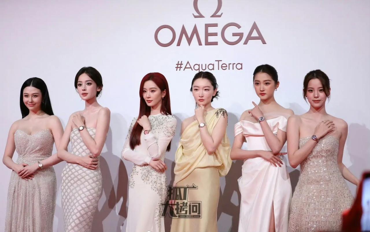 刘诗诗、欧阳娜娜、周冬雨、关晓彤、娜扎还有邱淑贞的女儿沈月同台，为手表品牌宣传。