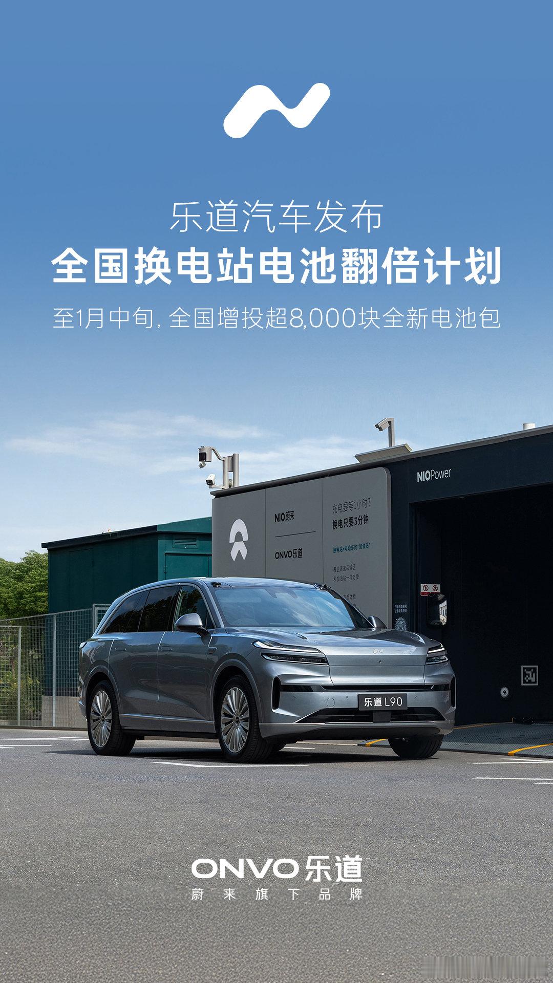 乐道的销量越来越好，换电站的电池也得跟上。乐道开启了换电站电池翻倍计划，增加80