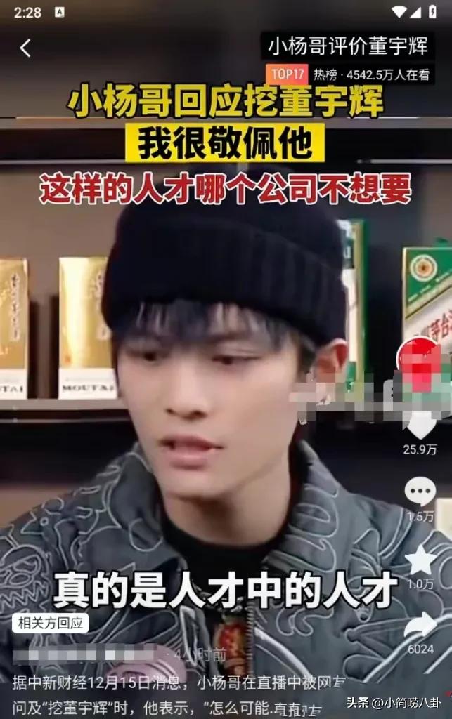 从小杨哥对董宇辉的评价来看，董宇辉应该走到哪里都有人要吧！