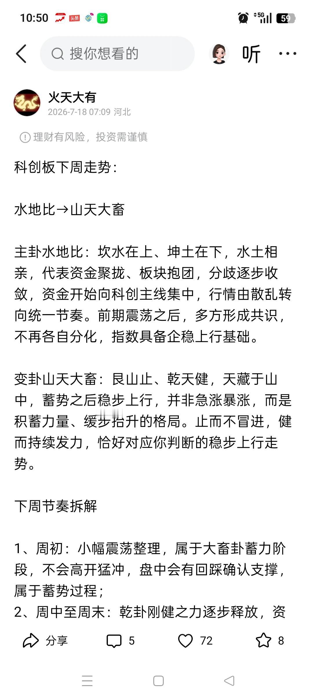 胡说八道！本周双创稳健上行。