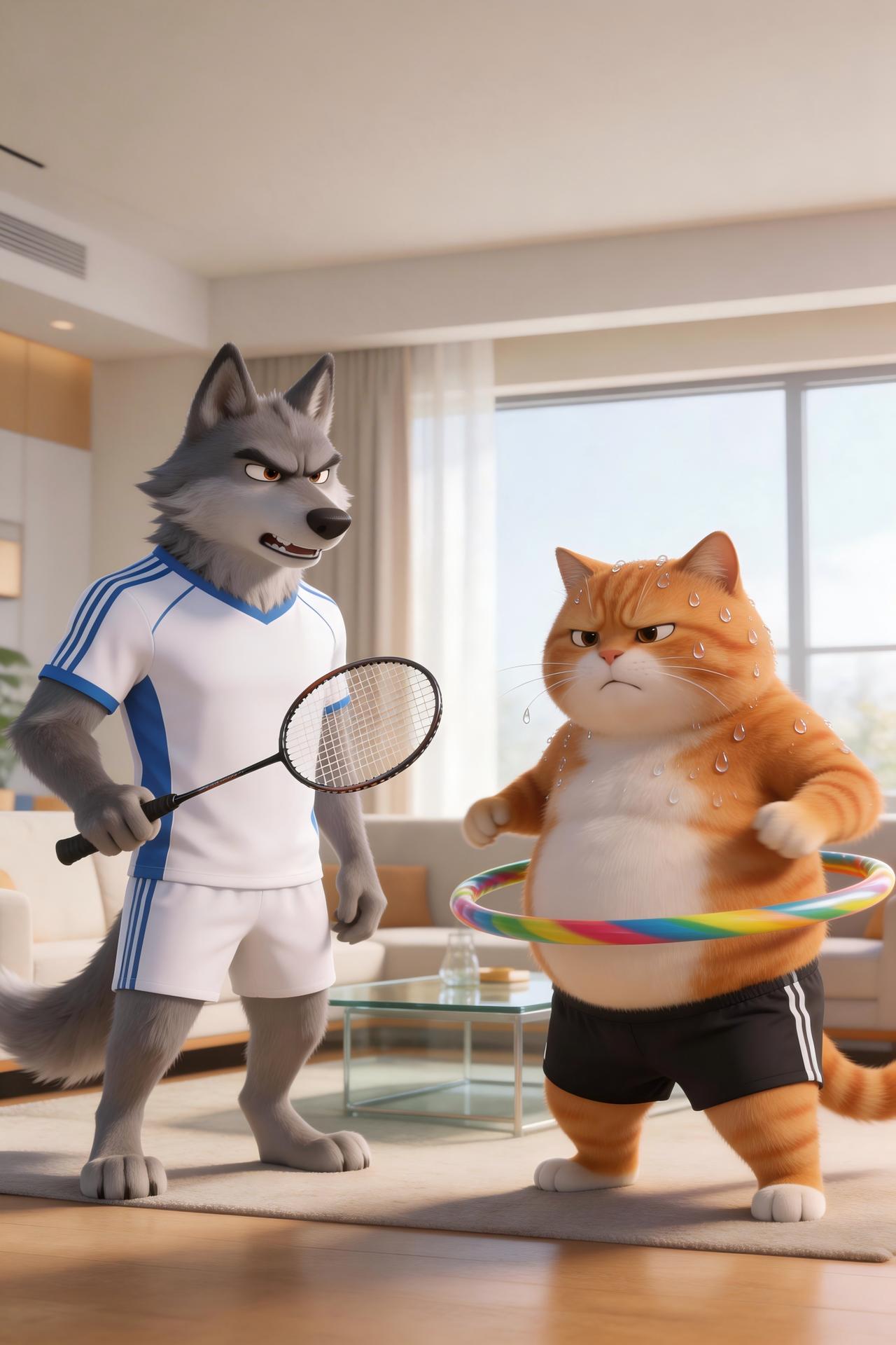 到底谁的问题？评论区判案！

🐺：看你都胖成啥样了？昨天的球都快粘你脸上了！