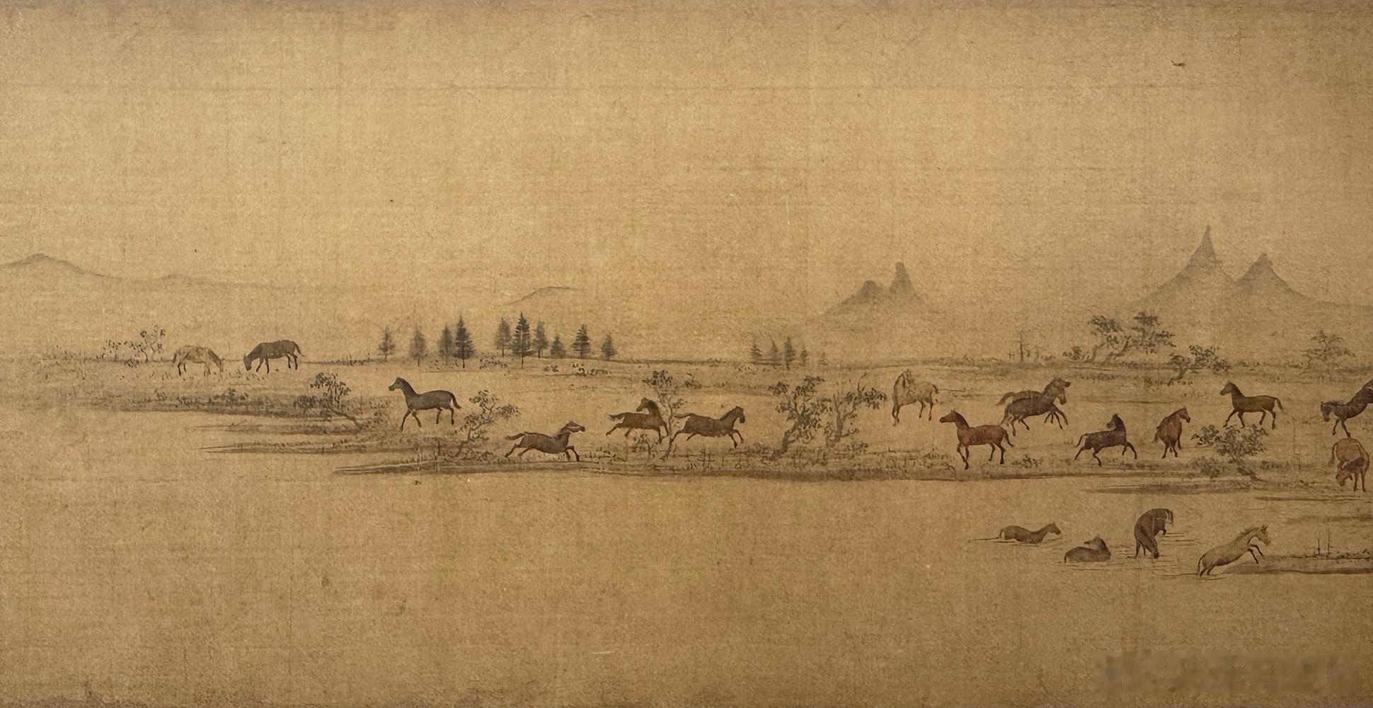 国史古风 【中华名画欣赏 《沙苑牧马图》（赵雍）】       《沙苑牧马图》由