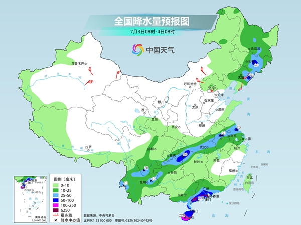 长江中下游强降雨持续 北方多地暑热持续发展