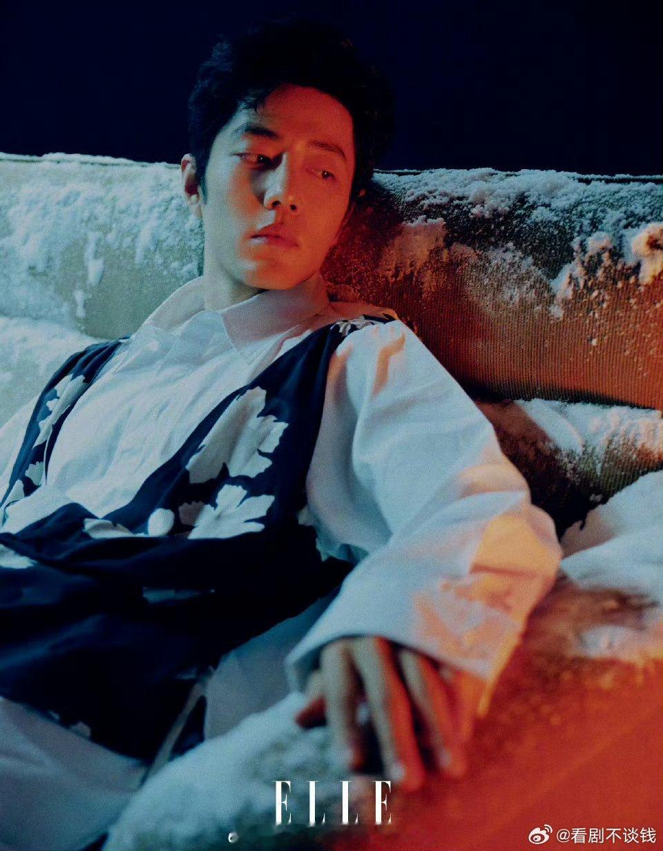 肖战ELLE1月OG封面大片，俊美清冷感的雪国王子！ 