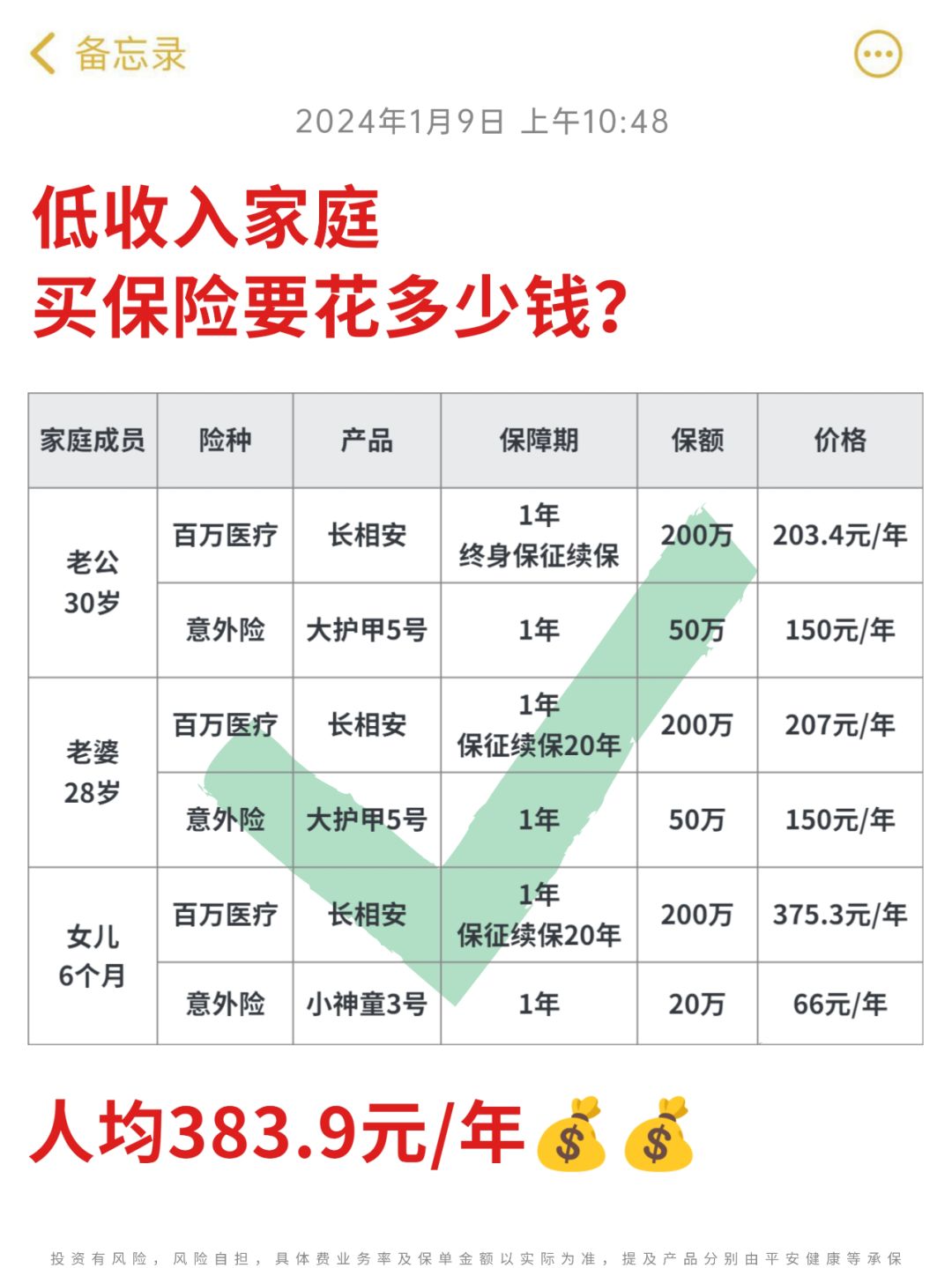 低收入家庭怎么买保险？人均300+就搞定💰