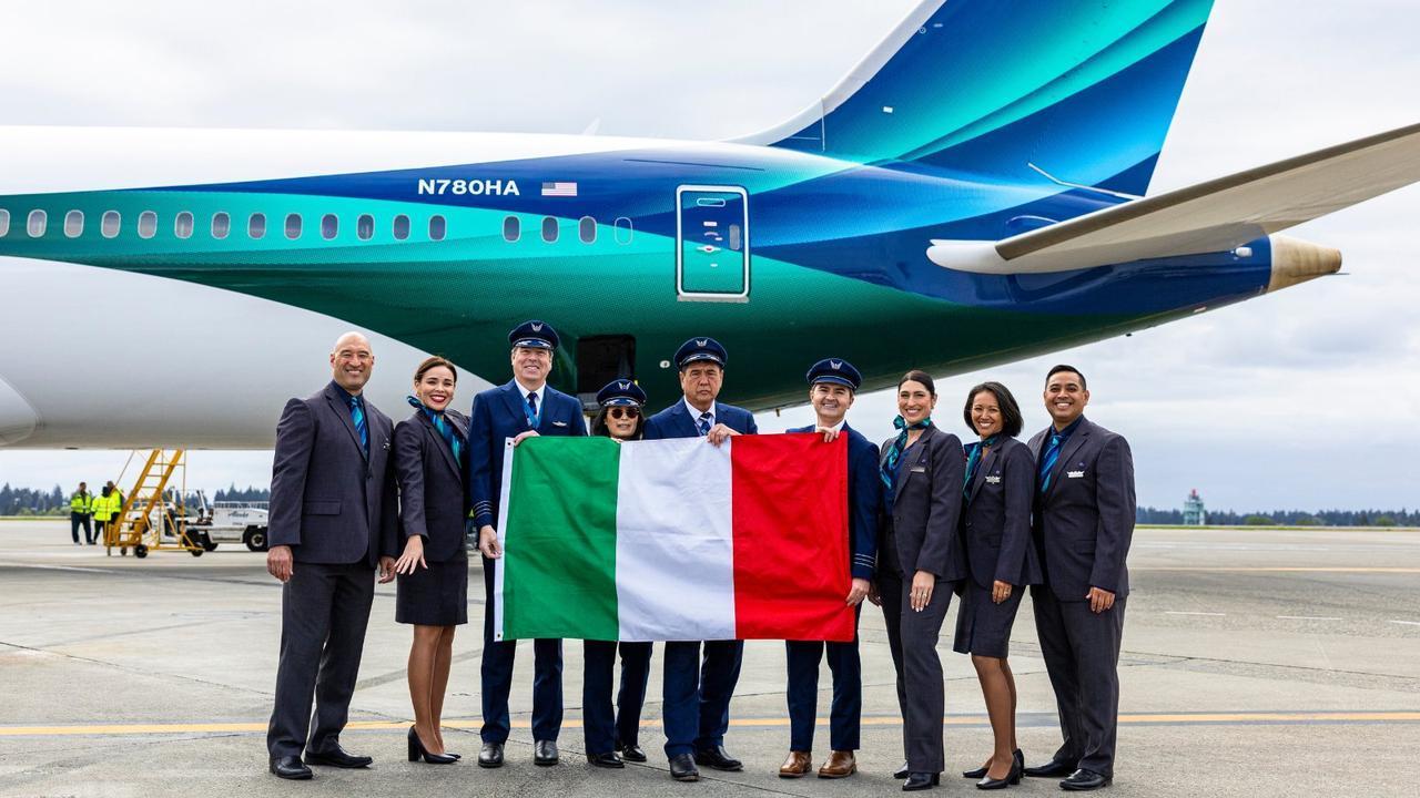 近日，阿拉斯加航空开通飞往意大利罗马的航线，由波音787执飞。