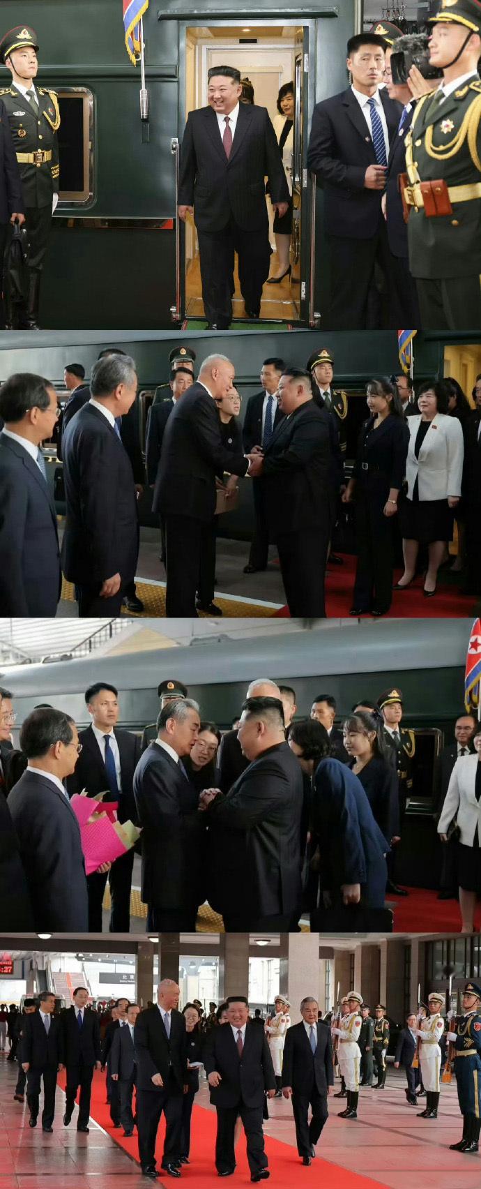 金正恩抵京 氛围不错，都挺开心！女儿也带来了[嘻嘻]金正恩出席抗战胜利纪念活动 