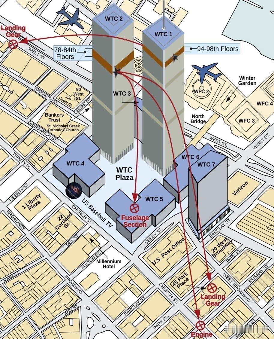 这是一张2001年9月11日美国纽约世界贸易中心（World Trade Cen