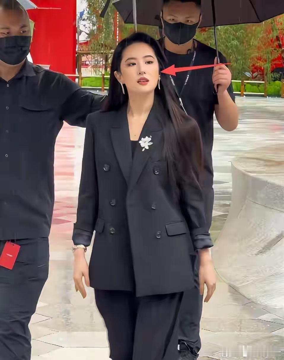 刘亦菲闪现成都万象，丰满身材引热议，苹果肌突出，全程捂紧衣领 