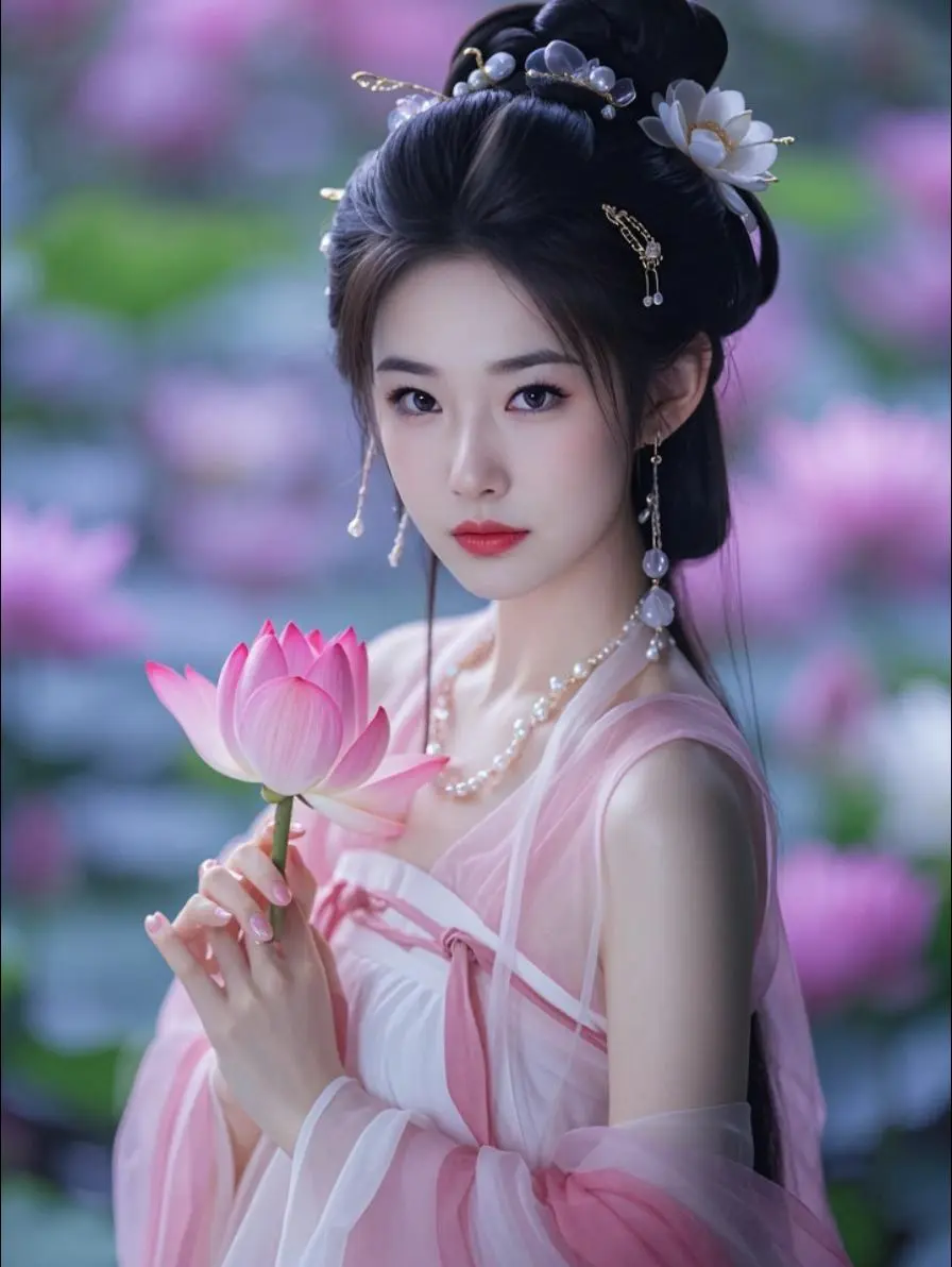 AI粉荷神女姿