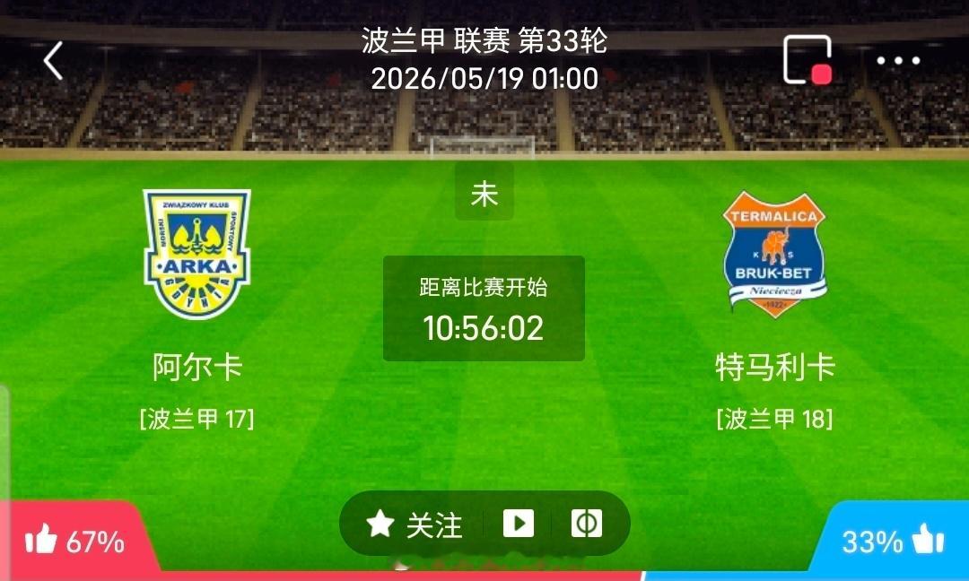 【北单】周一288波兰甲方向：阿尔卡vs特马利卡波兰甲：阿尔卡VS特马利卡时间：
